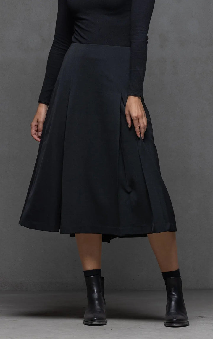 WOOL BLEND BOX PLEAT SKIRT 0