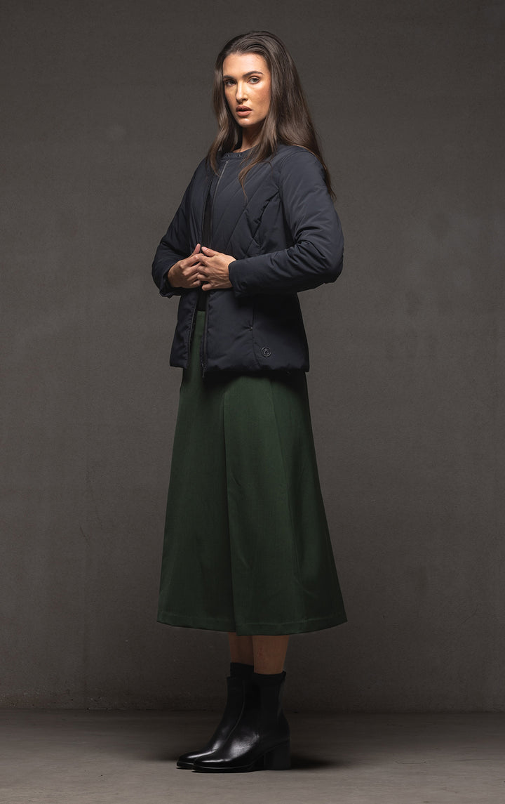WOOL BLEND BOX PLEAT SKIRT