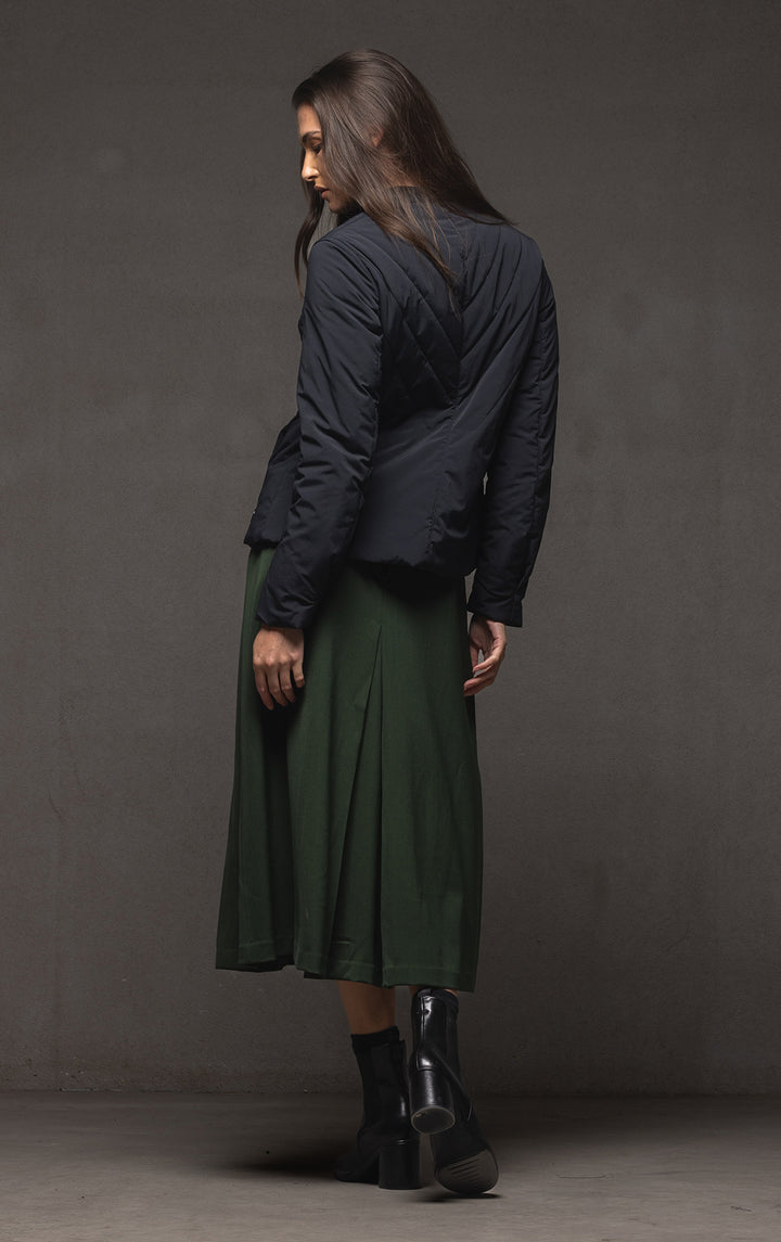 WOOL BLEND BOX PLEAT SKIRT
