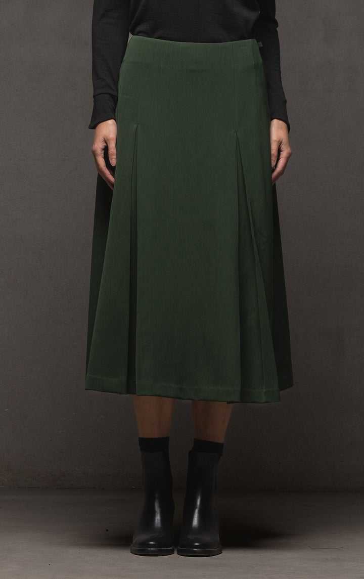 WOOL BLEND BOX PLEAT SKIRT