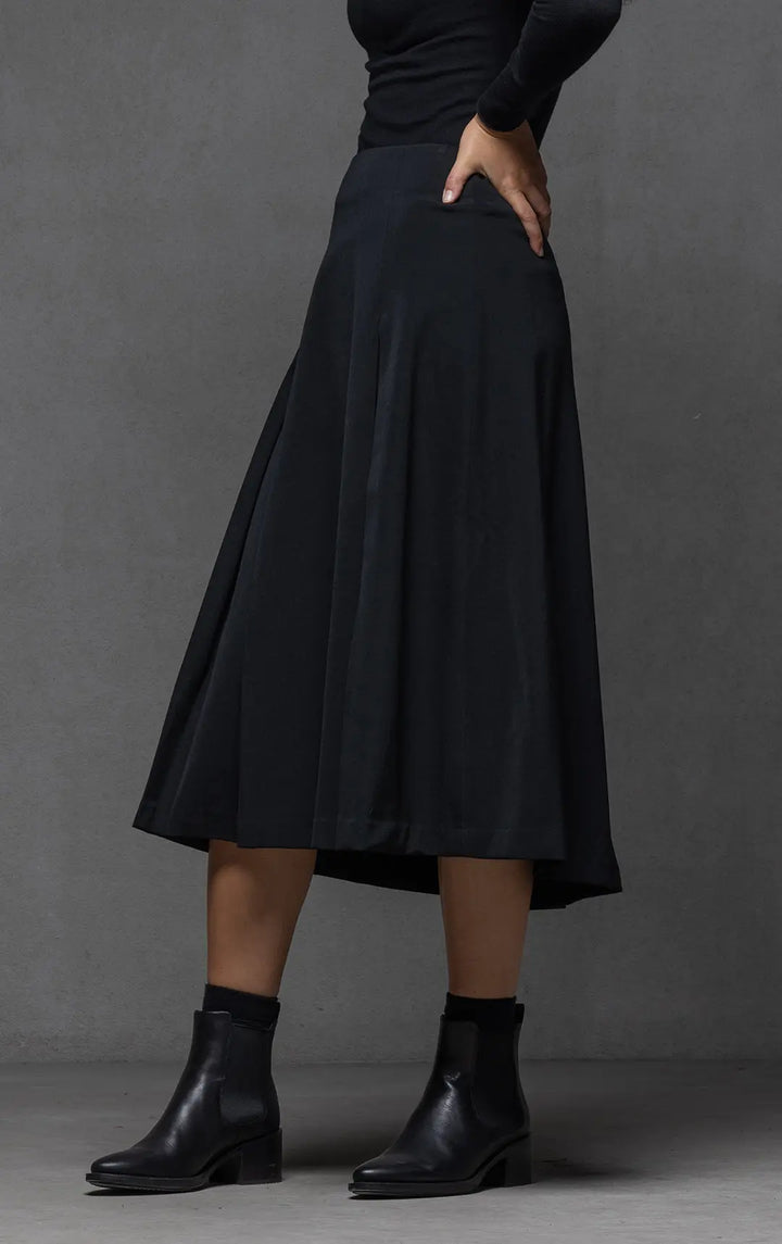 WOOL BLEND BOX PLEAT SKIRT 0