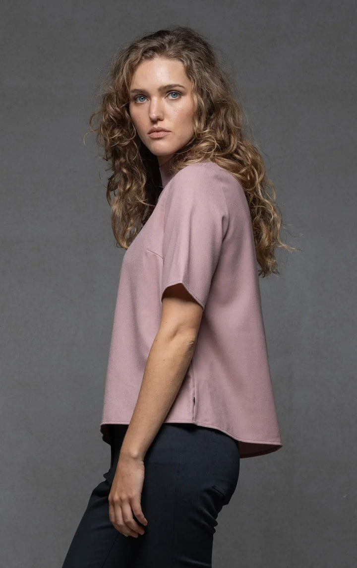 WOOL BLEND HIGH COLLAR TOP 0