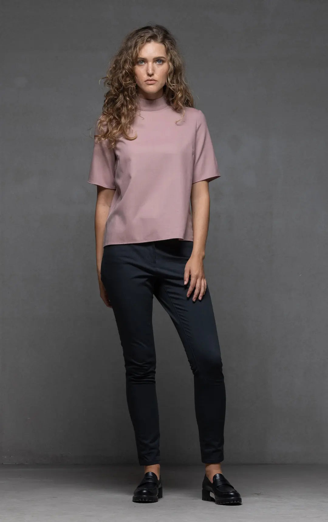 WOOL BLEND HIGH COLLAR TOP 0