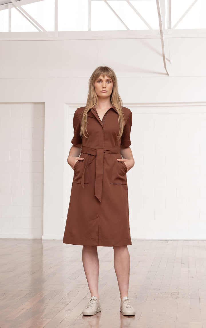 PERFORMANCE TWILL SHIRT DRESS - CLEARANCE