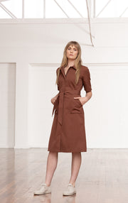 PERFORMANCE TWILL SHIRT DRESS - CLEARANCE