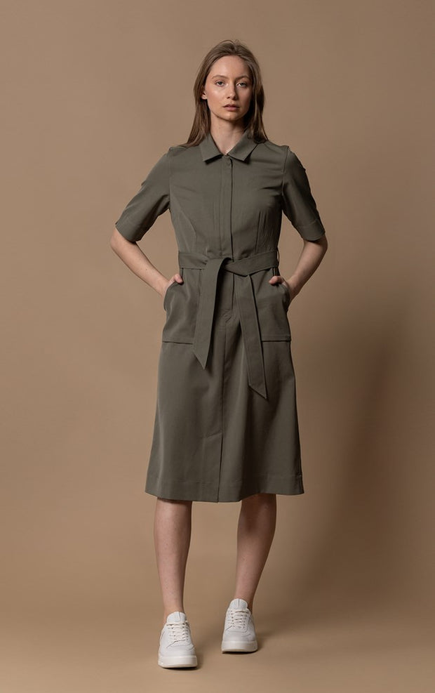 PERFORMANCE TWILL SHIRT DRESS - CLEARANCE