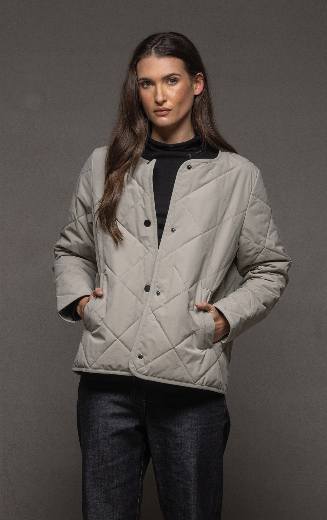 QUILTED PRIMALOFT CROPPED JACKET