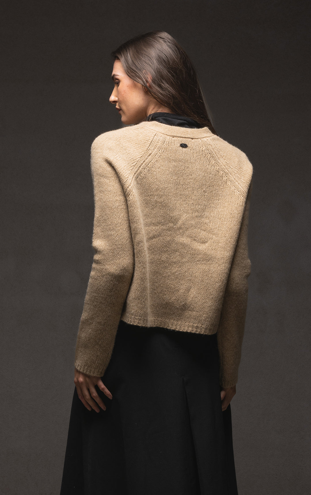 3GG CROPPED MERINO CARDIGAN - CLEARANCE