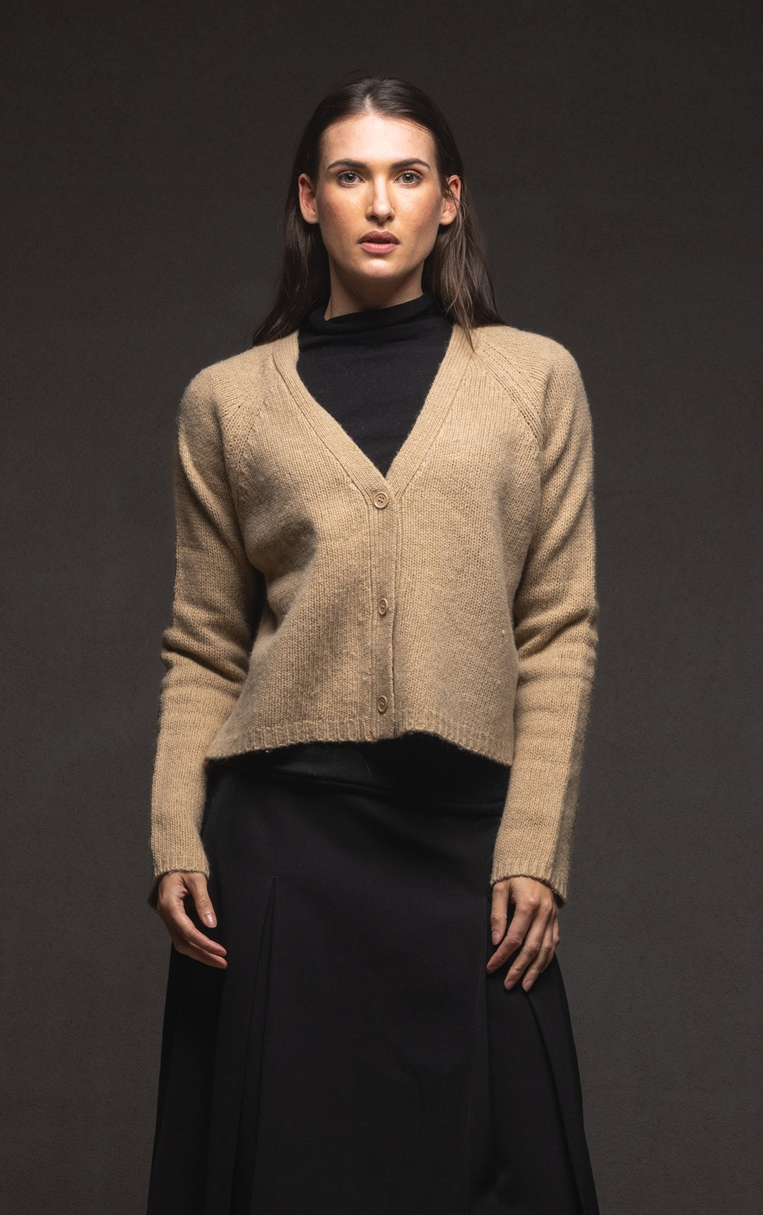 3GG CROPPED MERINO CARDIGAN - CLEARANCE