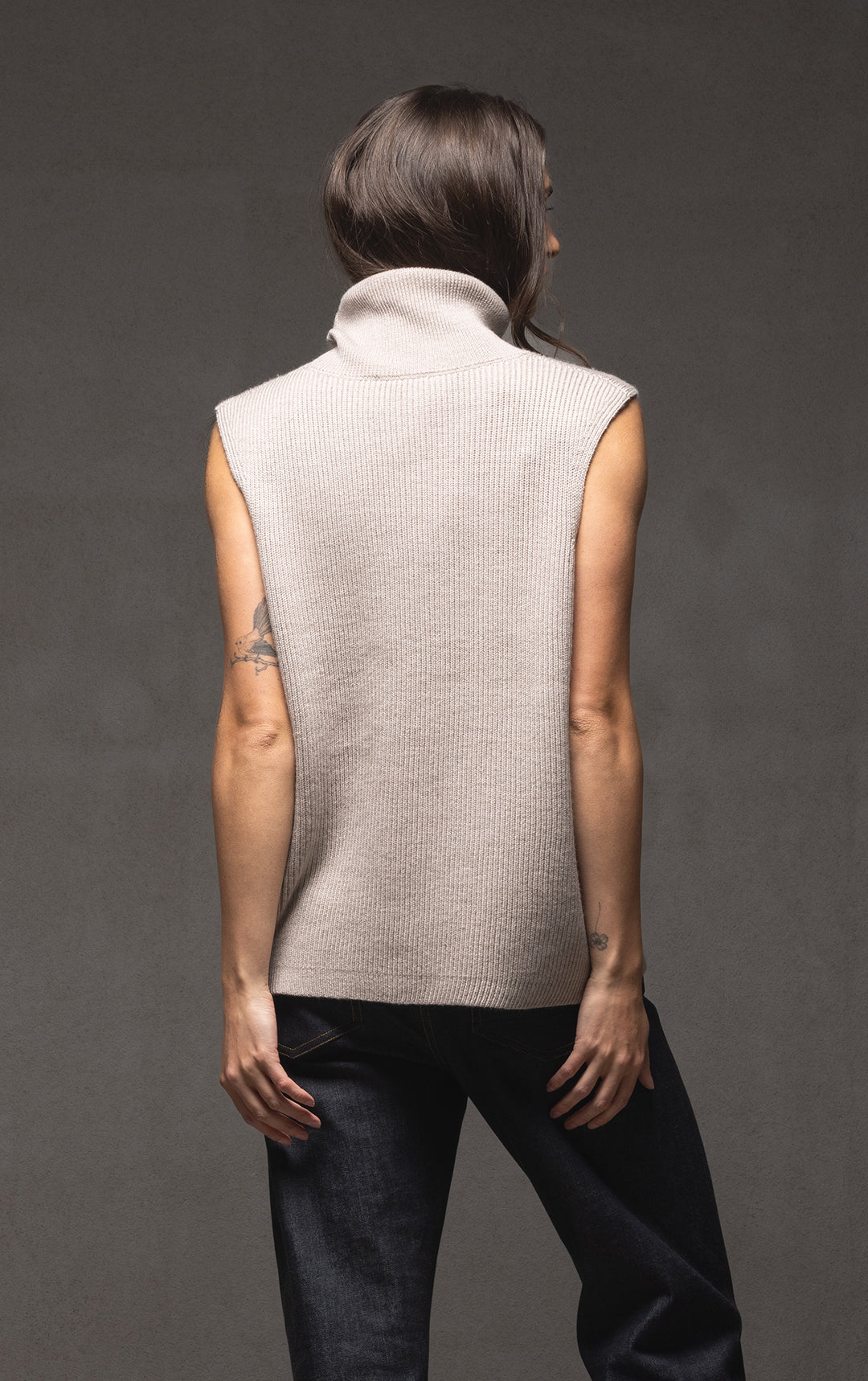 7GG MERINO RIB KNIT VEST - CLEARANCE