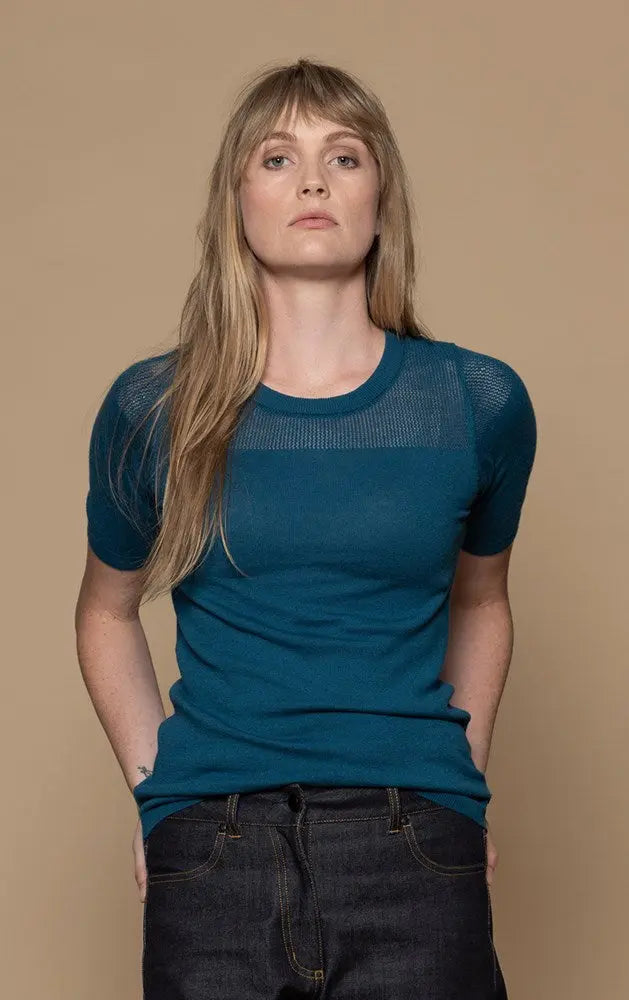 14GG COTTON SILK MESH KNIT TEE - CLEARANCE 0