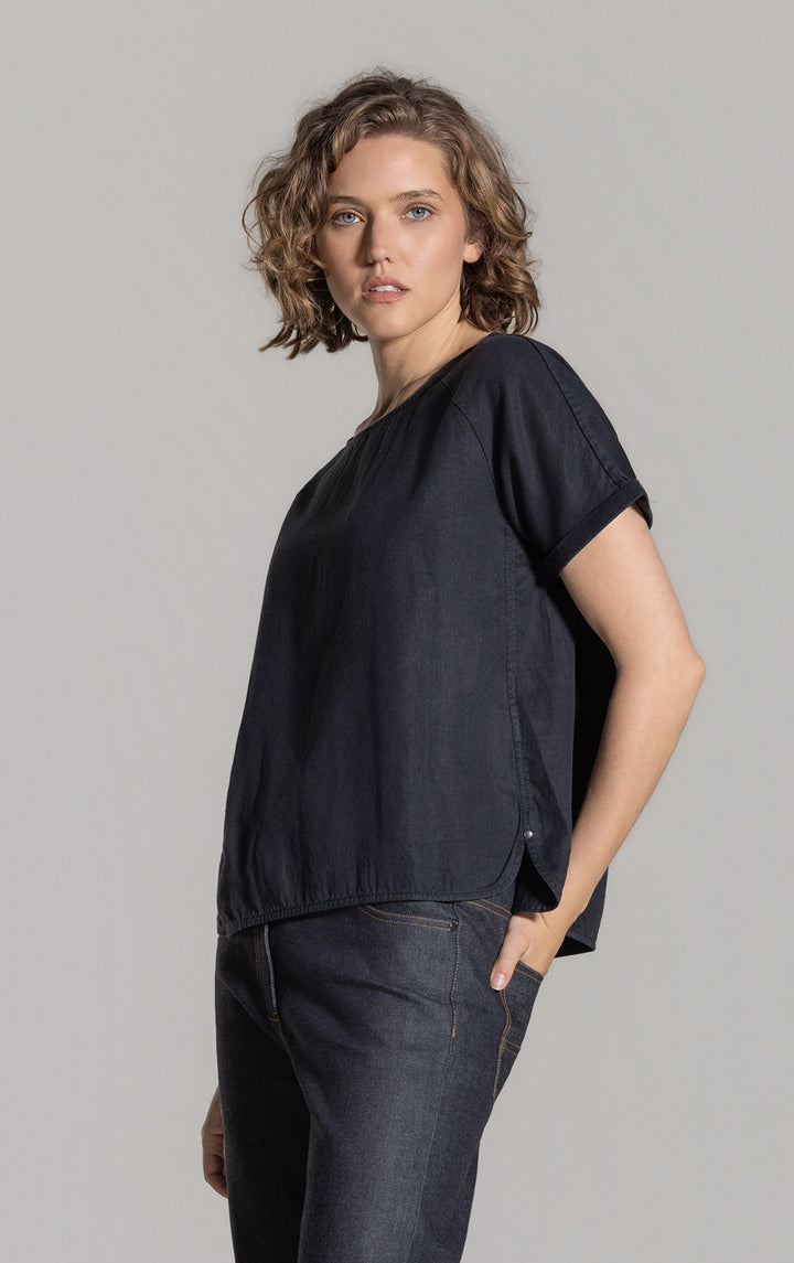 HEMP TENCEL LAUNDERED TOP