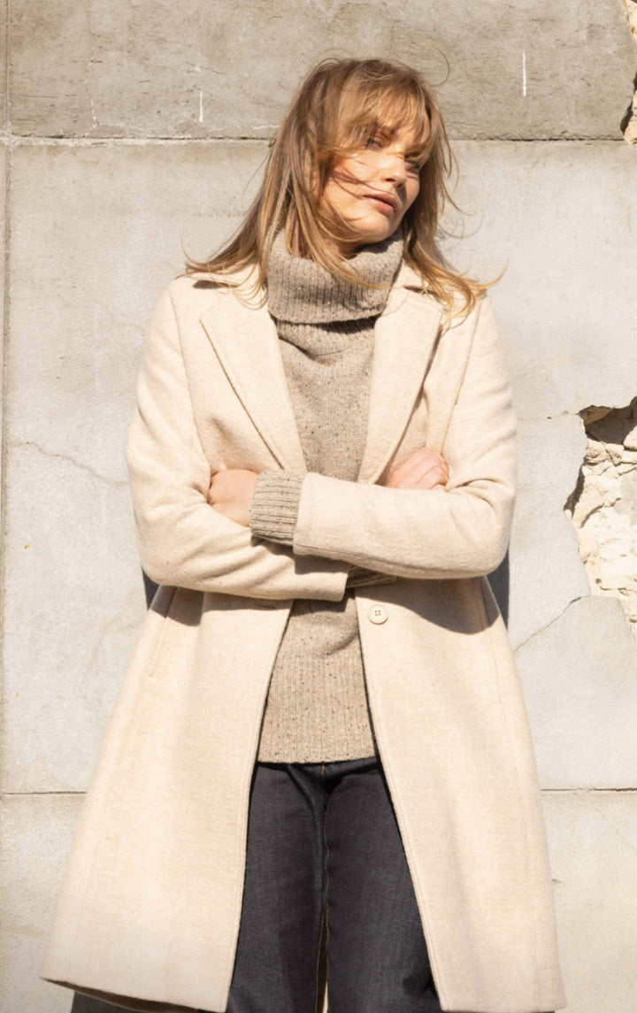 SINGLE BREASTED WOOL COAT