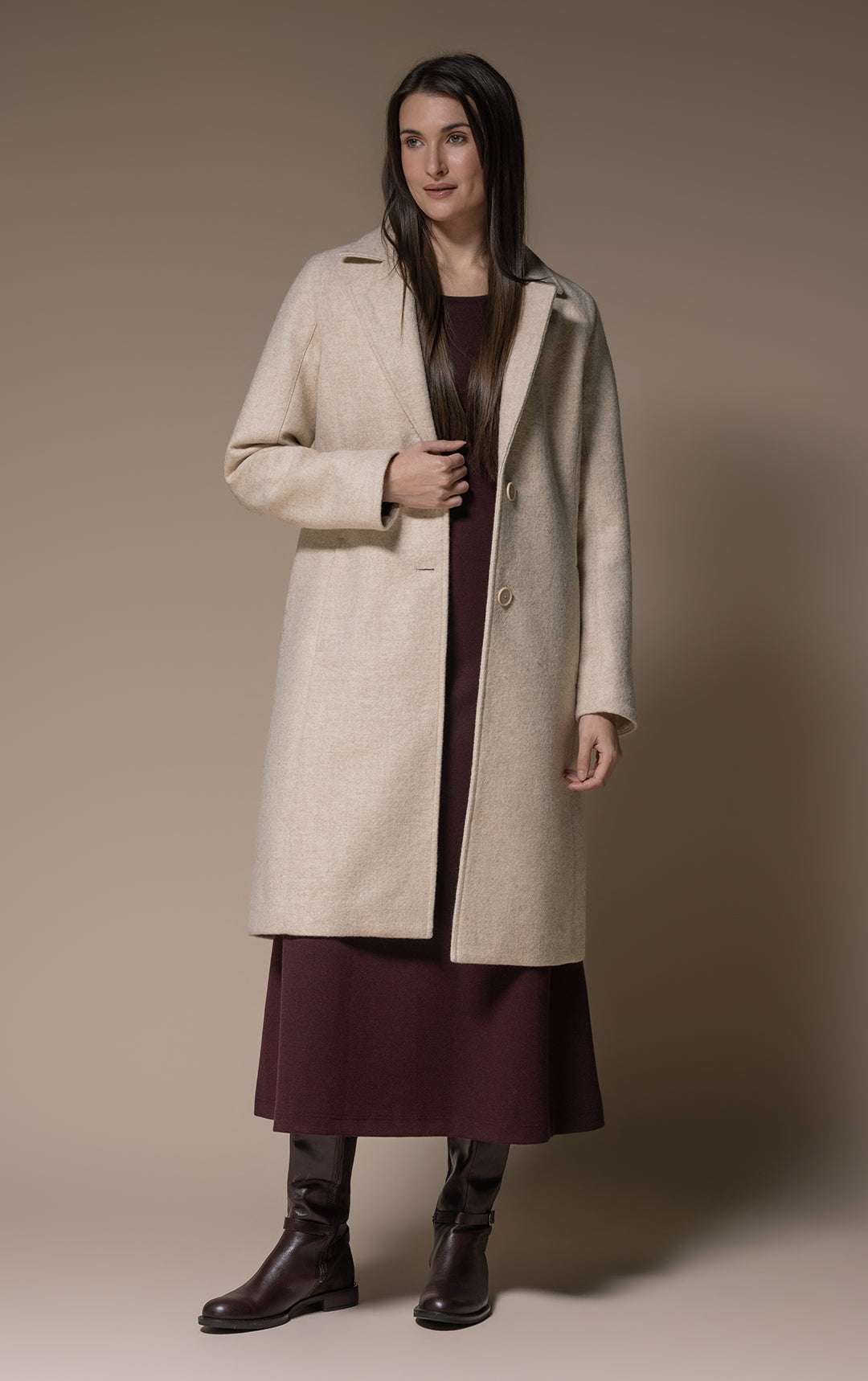 SINGLE BREASTED WOOL COAT