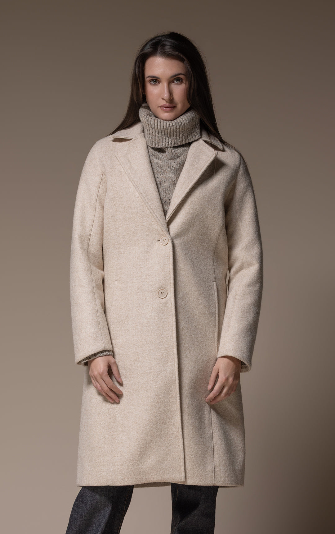 SINGLE BREASTED WOOL COAT