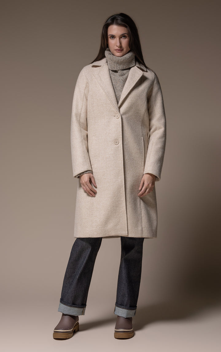 SINGLE BREASTED WOOL COAT