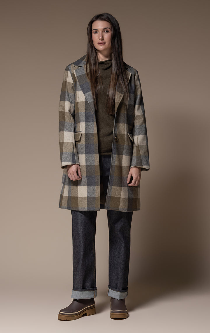 PLAID WOOL COAT