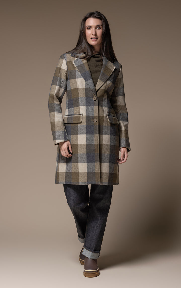 PLAID WOOL COAT