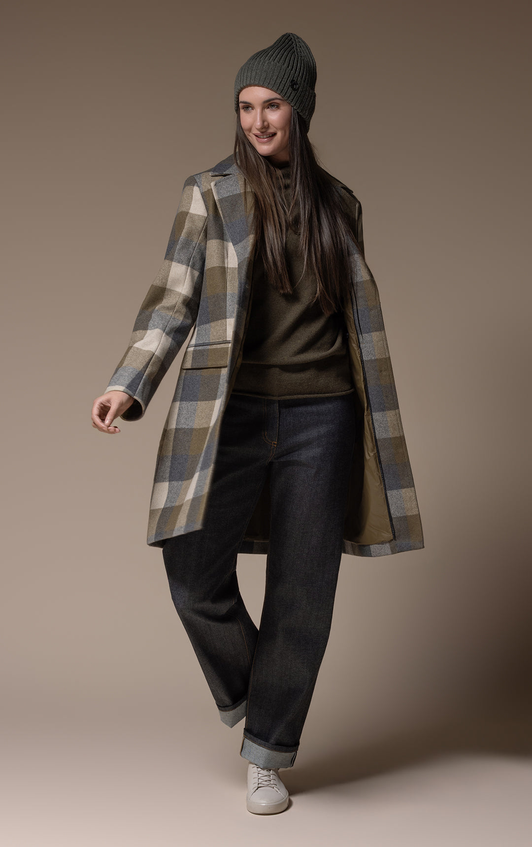PLAID WOOL COAT