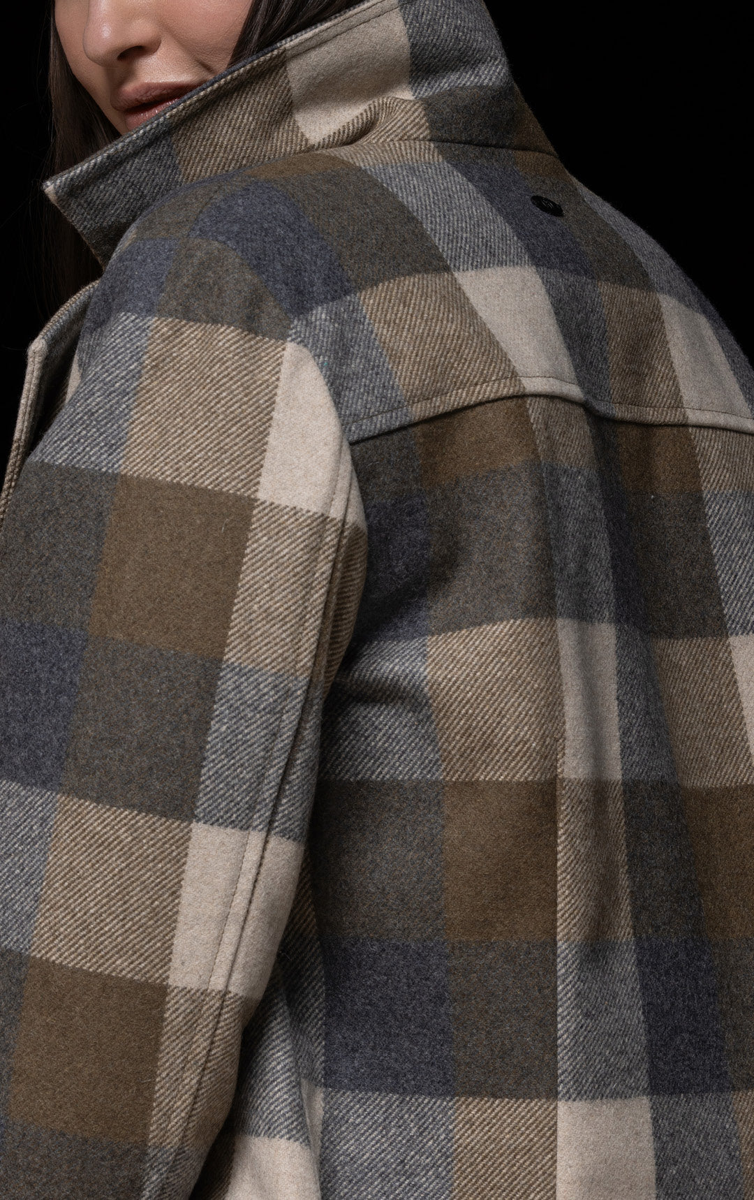 PLAID WOOL COAT