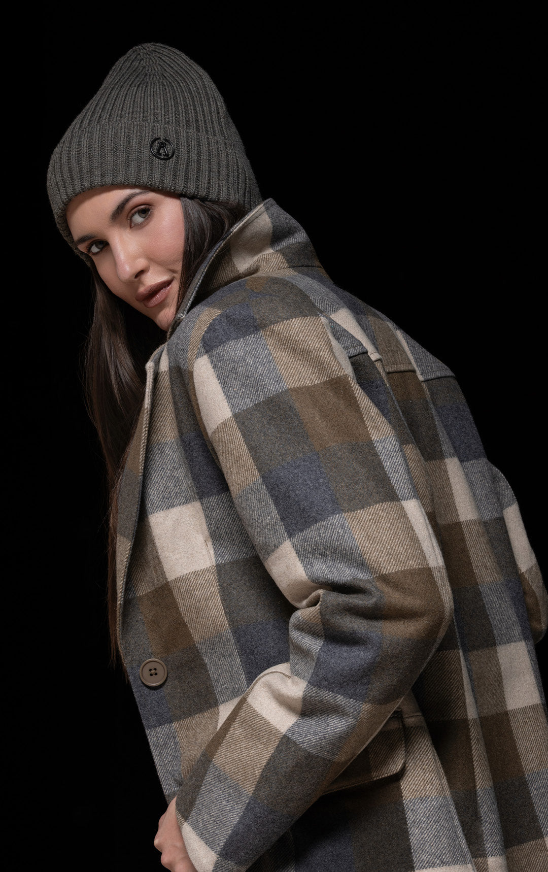 PLAID WOOL COAT - CLEARANCE