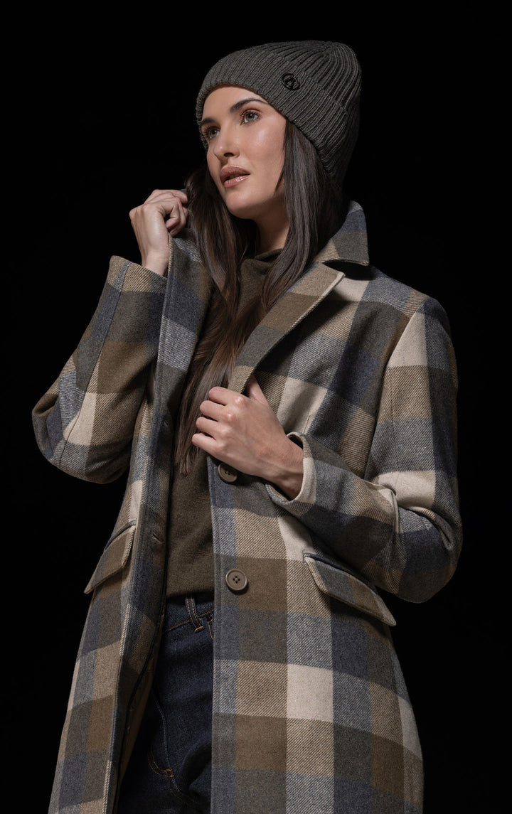 PLAID WOOL COAT
