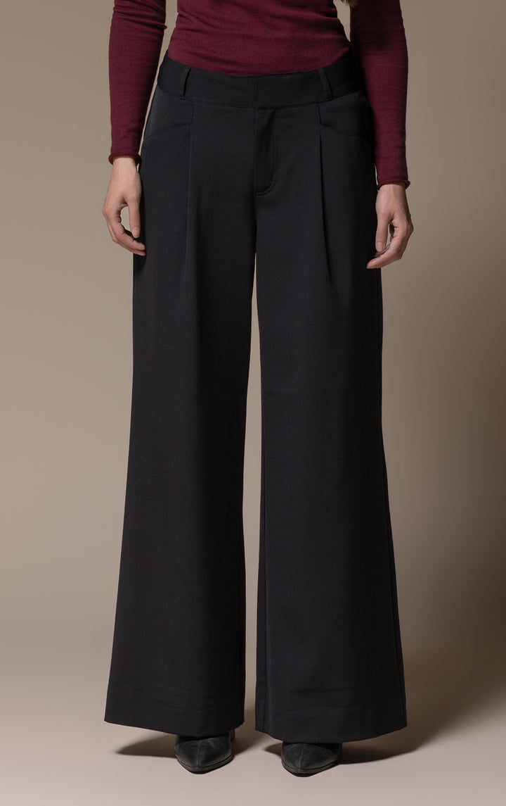 WOOL BLEND WIDE LEG TROUSER