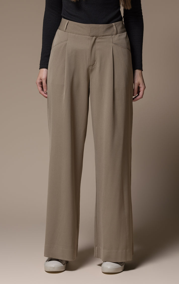 WOOL BLEND WIDE LEG TROUSER