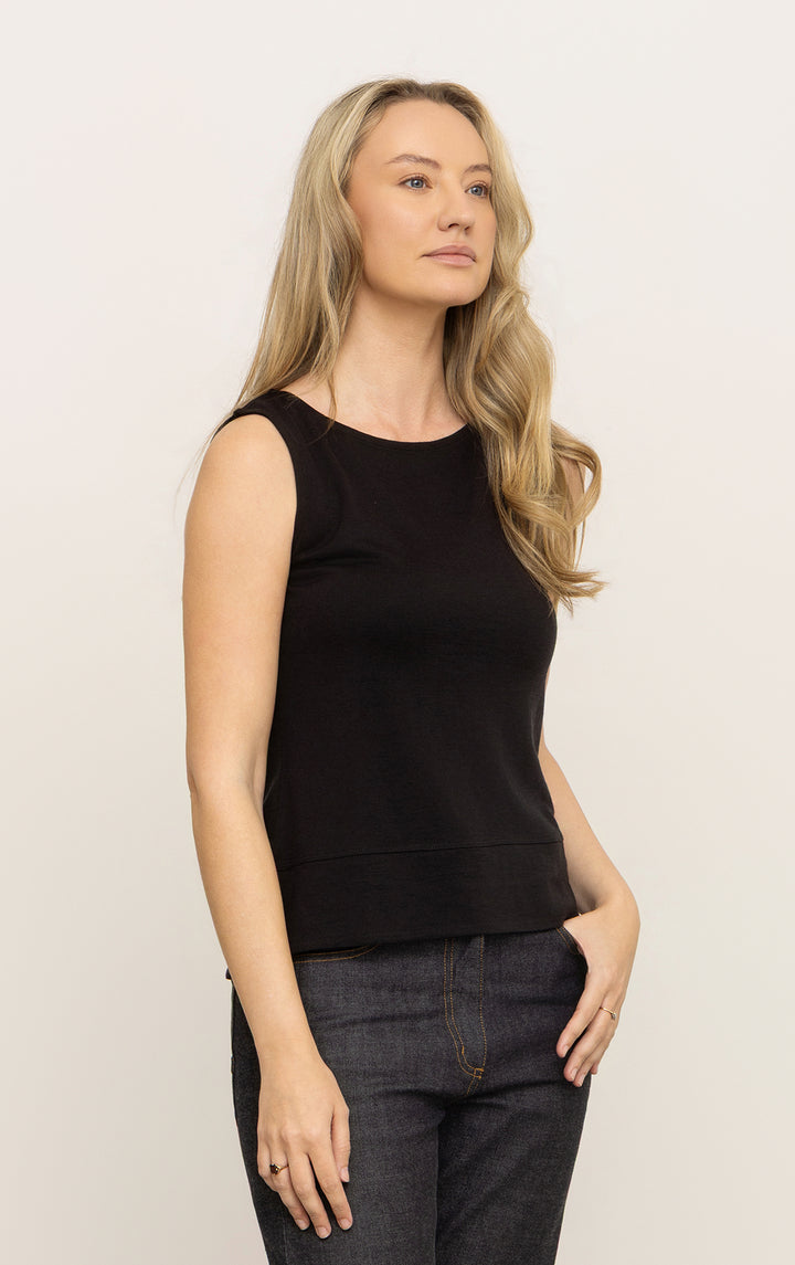 180GSM MERINO BOATNECK TANK