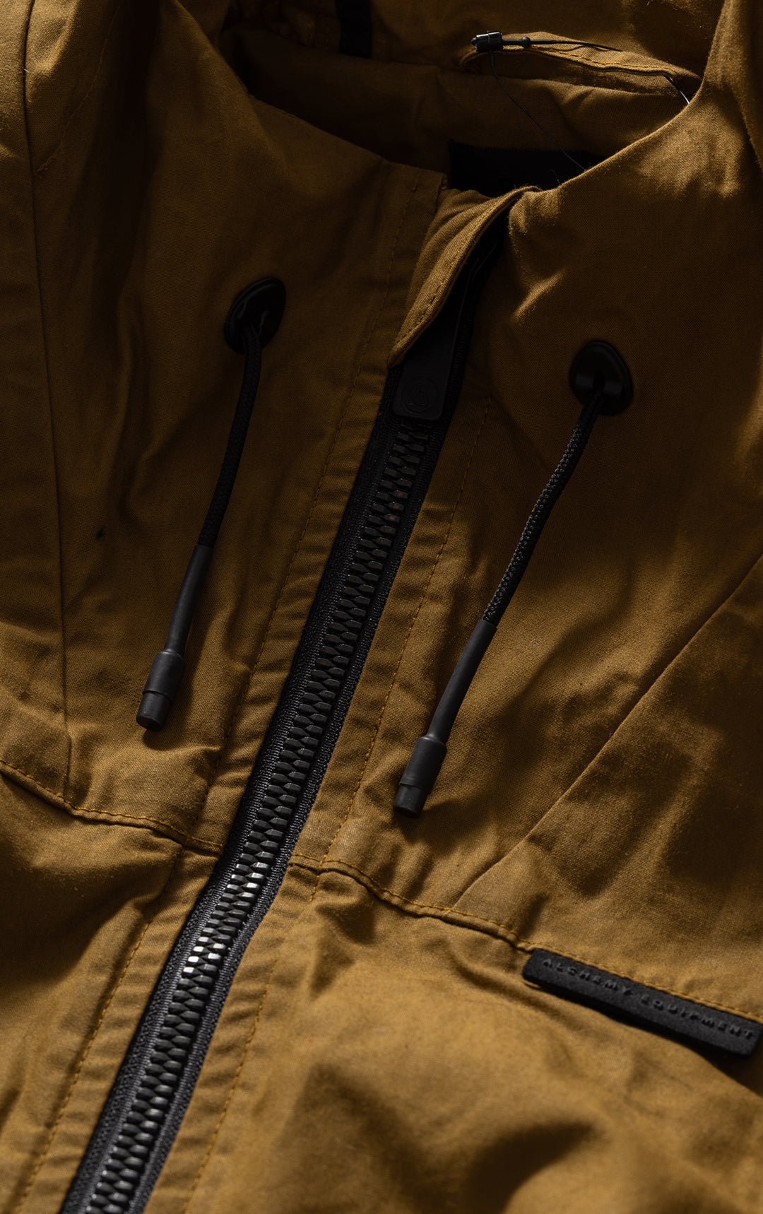WAXED COTTON HOODED JACKET