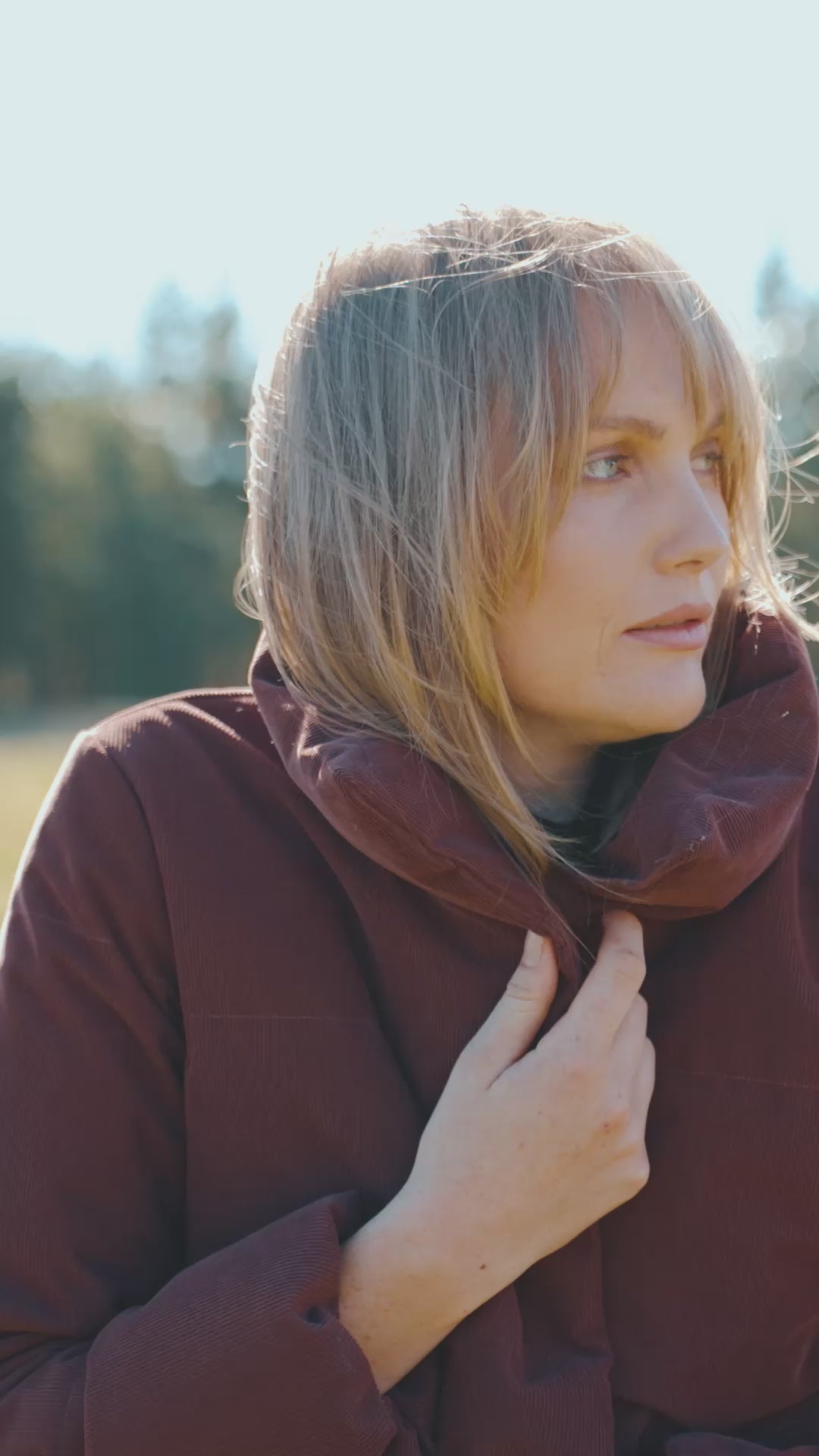 CROPPED CORDUROY DOWN JACKET