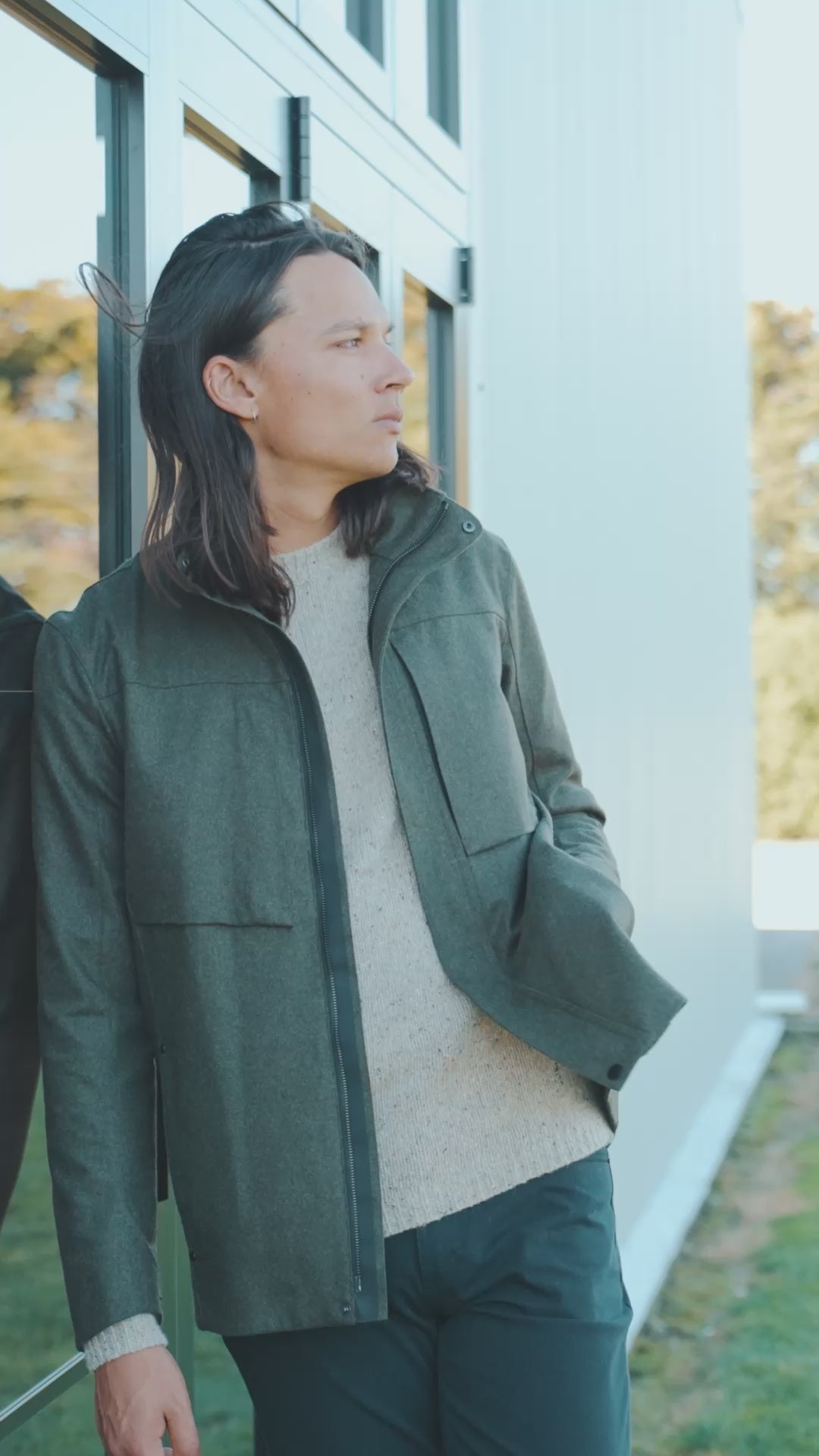 LAMINATED WOOL JACKET