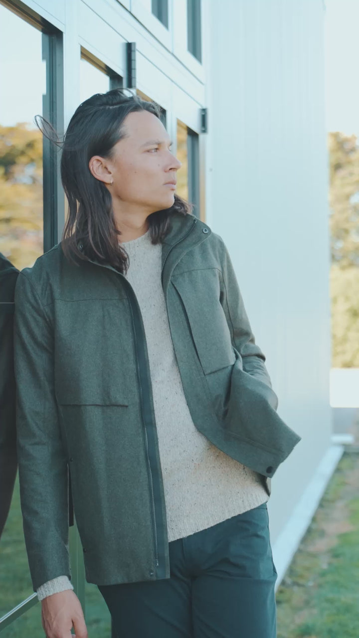 LAMINATED WOOL JACKET