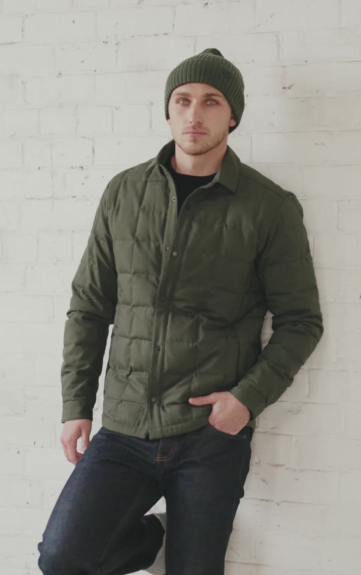 WOOL BLEND QUILTED SHACKET